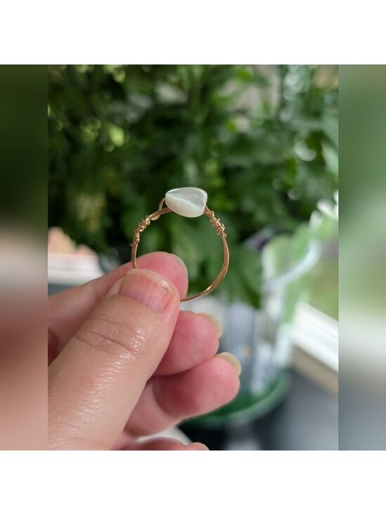 Hand Crafted Jewelry - Perfectly Imperfect Rose Gold and White Wire Wrapped Ring